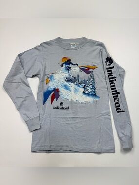 VTG 1985 Indianhead Skiing Long Sleeve T-Shirt Size Small